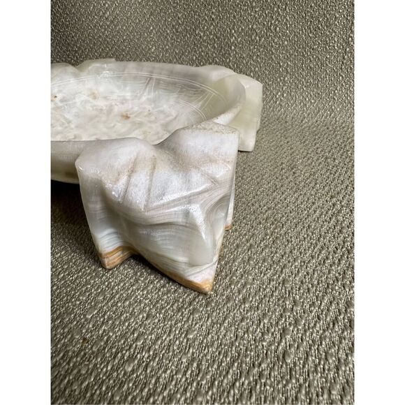 Vintage Carved Marble Mayan Aztec Design Cigar Ashtray Heavy Natural Stone - Picture 5 of 10